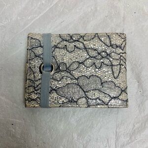 Vintage, Nolie Gray Lace Compact Wallet  4in x 3in